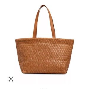 Madewell large woven leather tote
